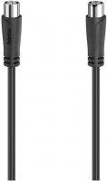 Antennen-Kabel 90 dB (1,5m) Koax-Stecker>Koax-Kupplung schwarz