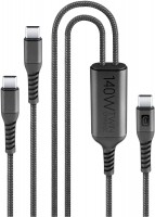 USB-C/Dual USB-C Kabel (1,5m) schwarz