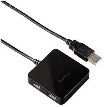 USB-2.0-Hub 1:4 schwarz
