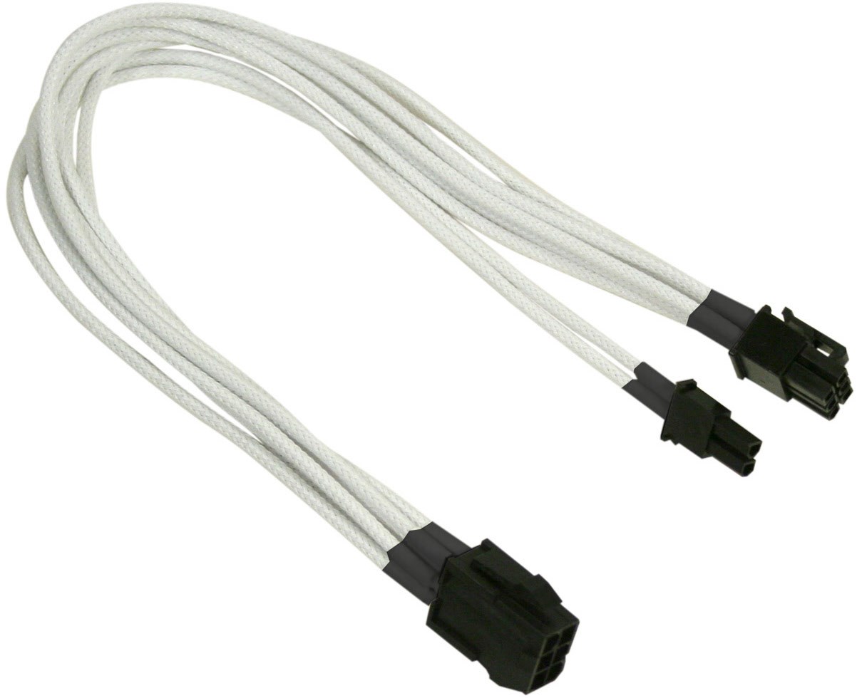 Image of 6-Pin > 6+2-Pin PCI-E Single (0,3m) weiß