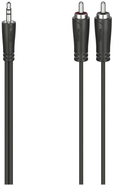 Stereo Audio-Kabel (1,5m) 3,5-mm-Klinken-St.>2 Cinch-St. schwarz