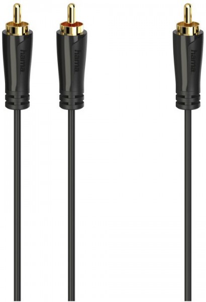 Subwooferkabel (5m) Cinch-Stecker>2 Cinch-Stecker schwarz