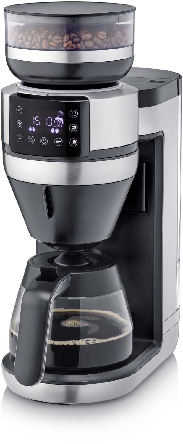 FILKA KA 4850 Kaffeeautomat mit intergrierter Kaffeemühle schwarz/edelstahl