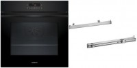 CX53EZ01T Einbaubackofen bestehend aus CF4M28063 + CZ11TI15X0 schwarz, 71 l, Pizza-Stufe, schnelles Vorheizen, pyrolytische Selbstreinigung
