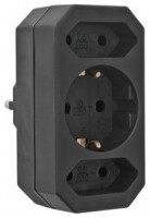 SES Steckdosenadapter schwarz