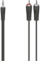 Stereo Audio-Kabel (1,5m) 3,5-mm-Stecker>2 Cinch-Stecker schwarz