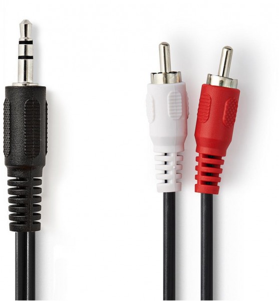 CAGT22200BK30 Stereo-Audiokab. (3m) 3,5-mm-Stecker>2x RCA-Stecker schwarz