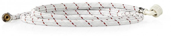 WAIH3412SH1N40 Nylon-Zulaufschlauch 1/2" gerade, 3/4" gewinkelt (4m) weiß/rot