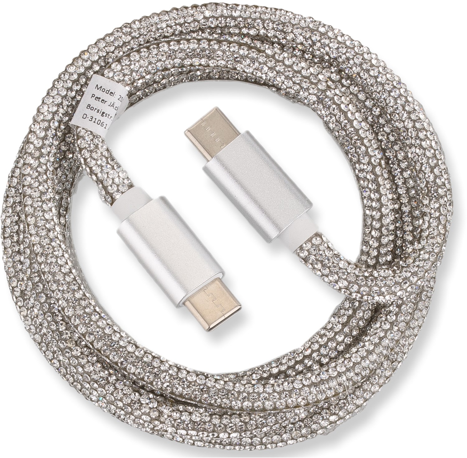 USB Type-C Glamour Kabel (1m) silber