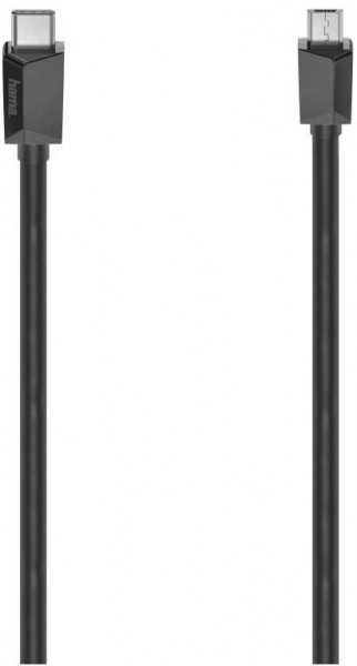USB-C-Kabel USB 2.0 (0,75m) USB-C-Stecker>Micro-USB-Stecker schwarz