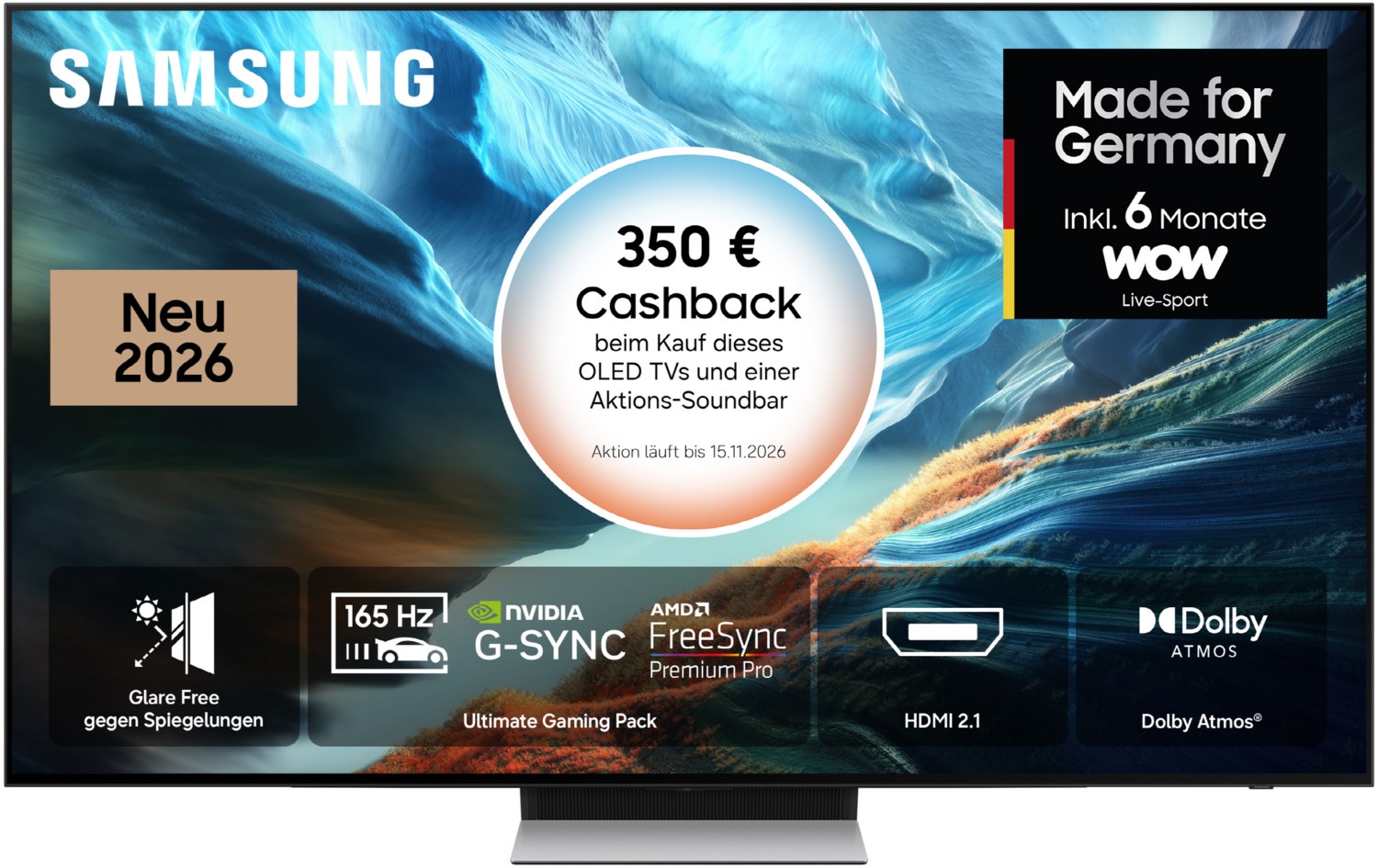 GQ77S93HAT 195 cm (77") OLED Vision AI Smart TV graphitschwarz, 4K Ultra HD, 120 Hz, Sprachsteuerung