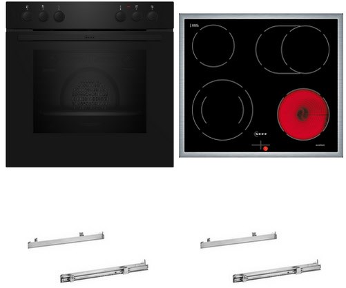 HMK120 Herdset bestehend aus E1DCA0AK3+M16SRF0M0+2xZ11TI15X0 schwarz + edelstahl