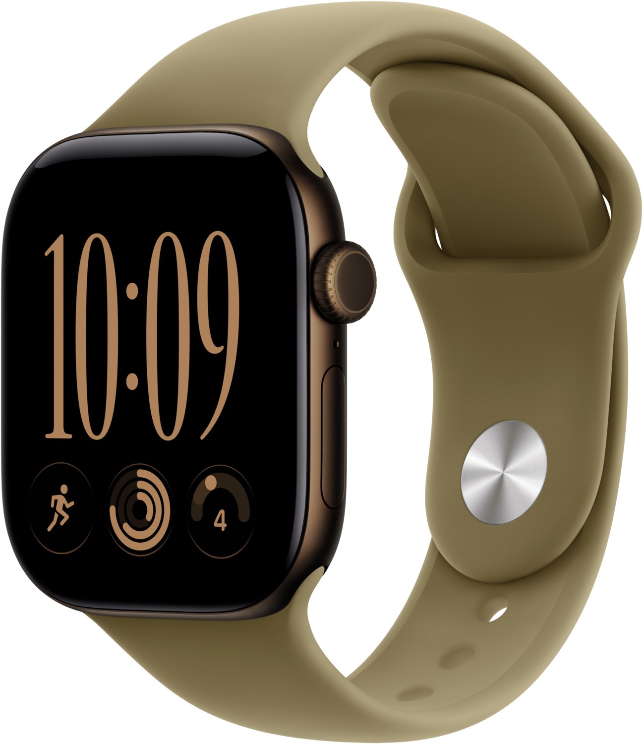 Apple Watch Series 12 (42mm) GPS Smartwatch Alu mit Sportarmband M/L dunkelbronze/oliv