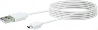 Micro USB Sync & Ladekabel (2m) A-Stecker > Micro B-Stecker weiß