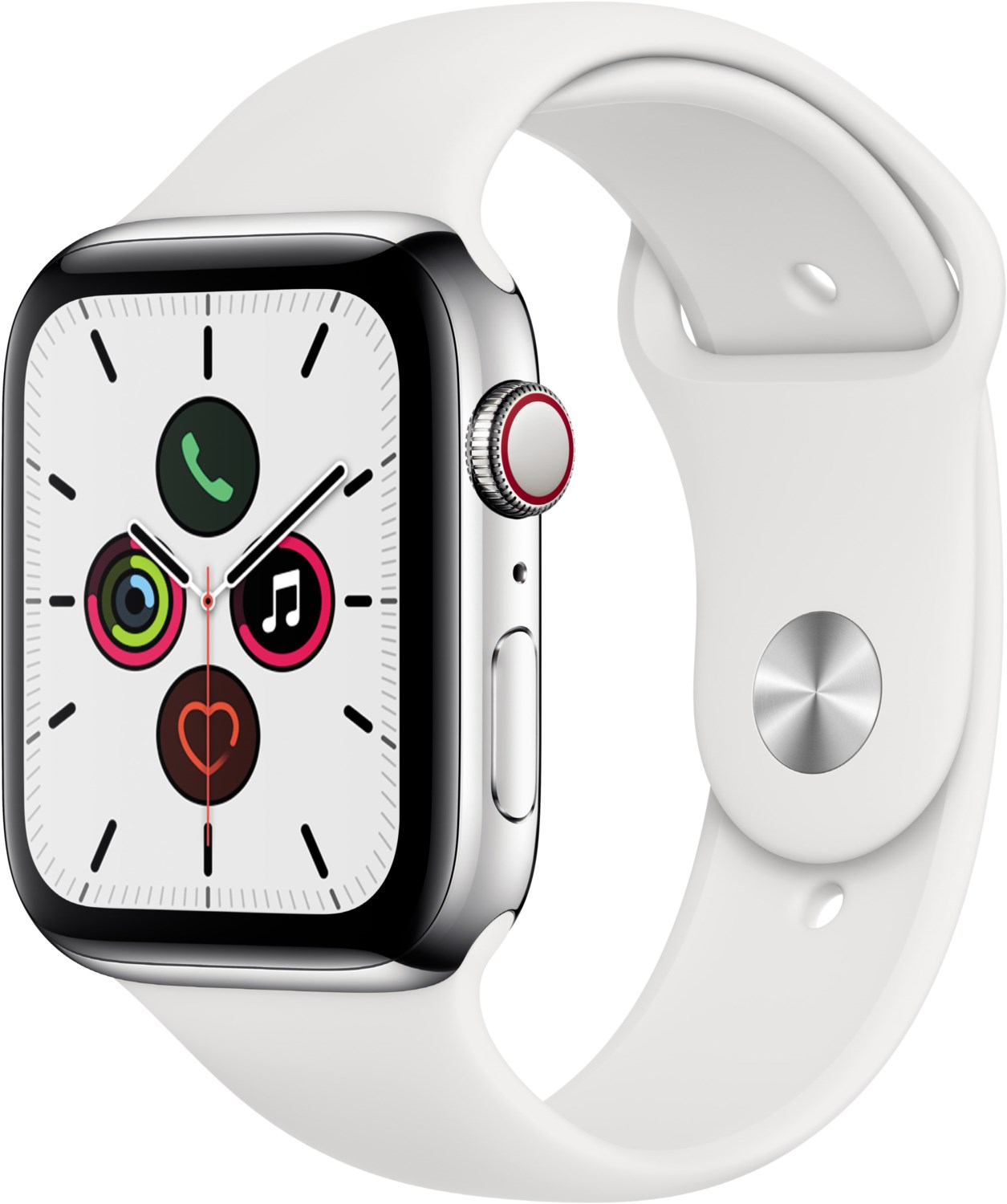 Watch Series 5 (44mm) GPS+4G mit Sportarmband edelstahl/weiß