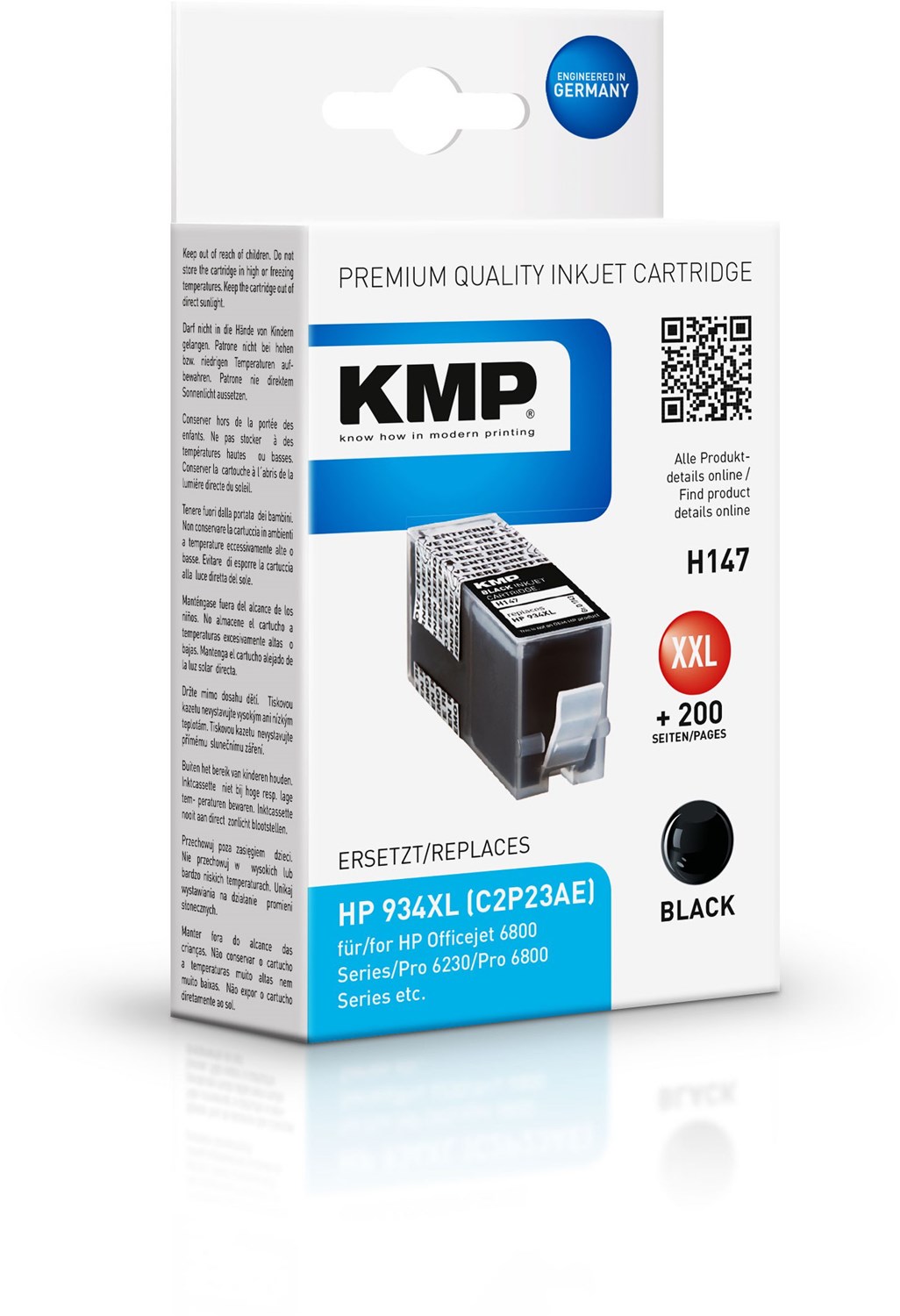 H147 (1000ml) Tintenpatrone ersetzt HP 934XL (C2P23AE) schwarz