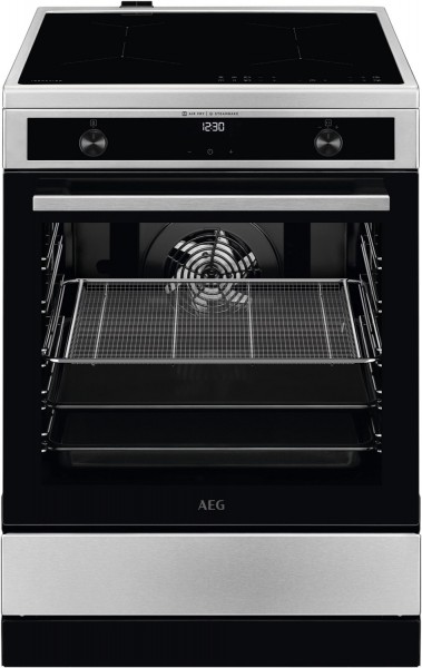 CIB6643BBM Stand-Elektroherd mit Induktionsfeld edelstahl, 73 l, Pizza-Stufe, Heißluftgrill, 59,6 cm breit, A