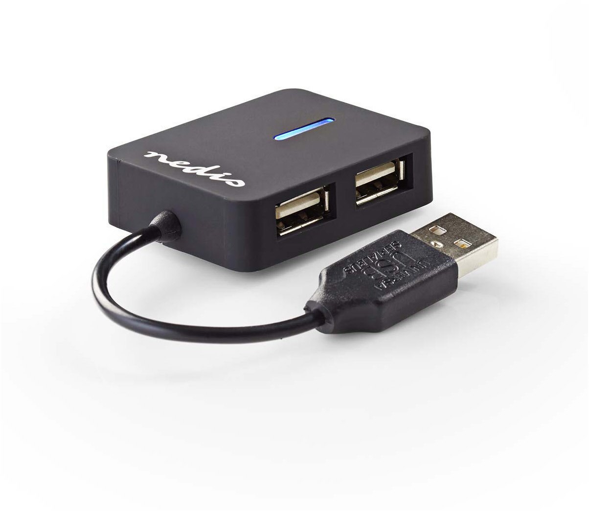 UHUBU2410BK USB 2.0 4-Port Hub schwarz