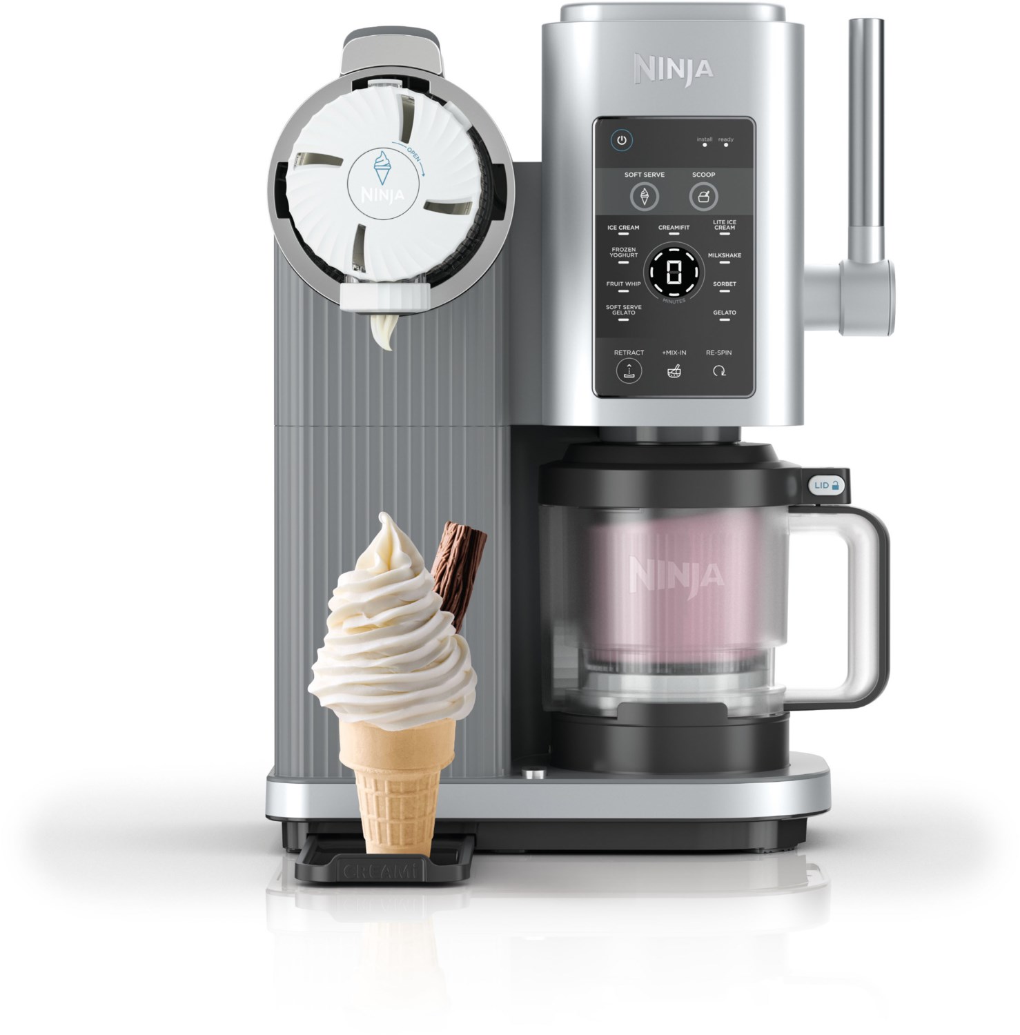 NC701EU Swirl by Creami Eismaschine platin silber