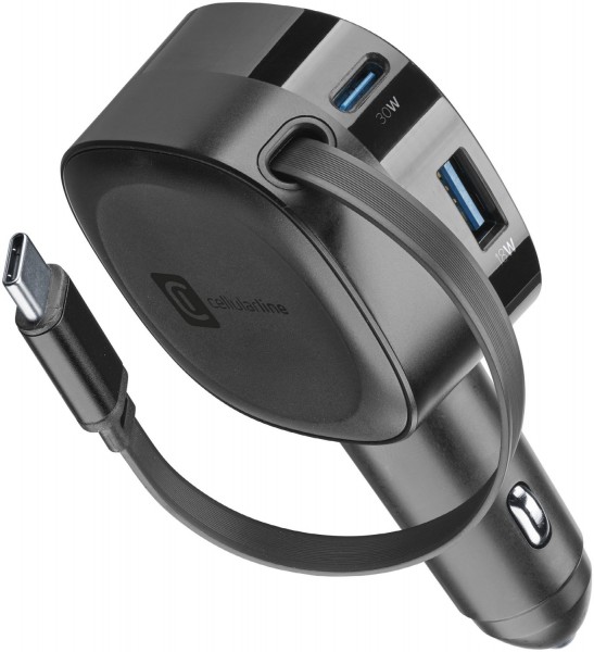 USB Car Charger Roller (60W) schwarz