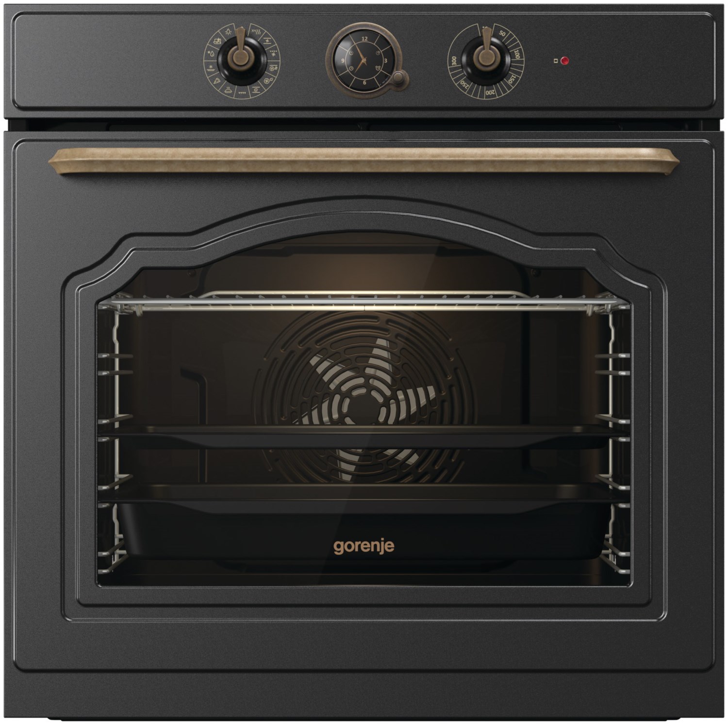 BOS6737E13BG Einbaubackofen schwarz, 77 l, Pizza-Stufe, schnelles Vorheizen, Hefeteig-Gärstufe, 59,5 cm breit, A