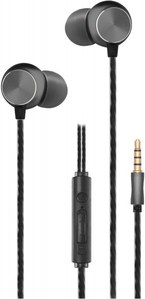 Deluxe Alu In-Ear-Kopfhörer mit Kabel silber