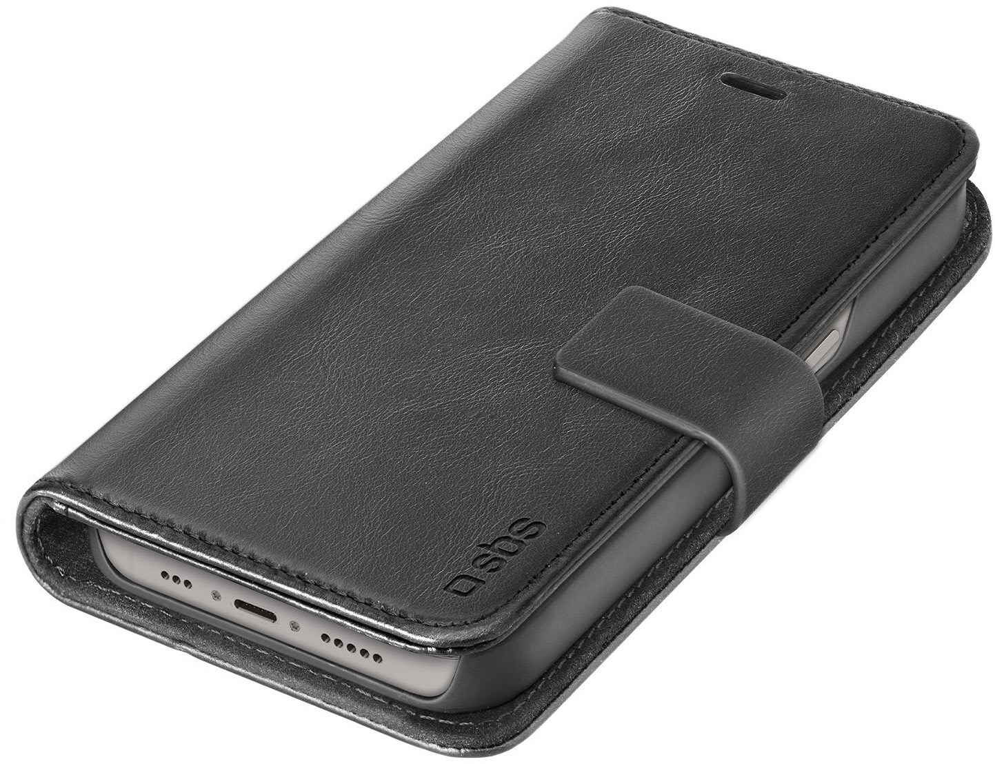 Leder Wallet für iPhone 14 schwarz