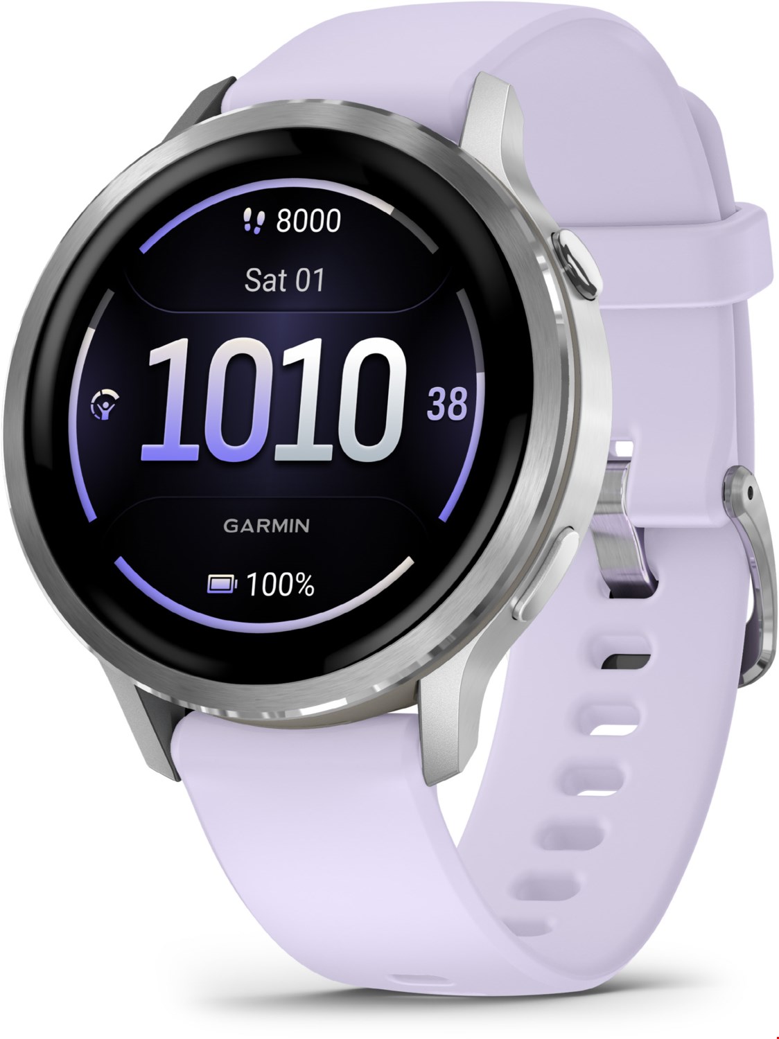 Image of Venu® 4 (41mm) Fitness-Smartwatch mit Silikon-Armband (18mm) grau/silber/lavendelblau