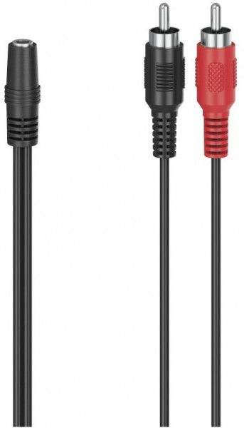 Audio-Adapter 2 Cinch-Stecker>3,5-mm-Kupplung schwarz