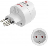 Reiseadapter 3-polig für Schweiz, Italien, Brasilien weiss
