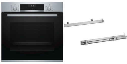 HBA517GS2 Einbaubackofen bestehend aus HBA537BS0 + HEZ538000 edelstahl