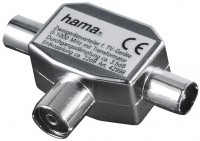 1 x Koax Kupplung -> 2 Koax Stecker Antennenverteiler