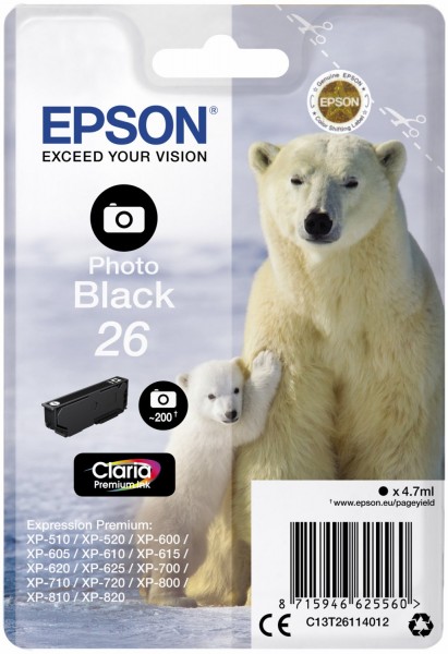 26 Claria Premium Tintenpatrone photo black