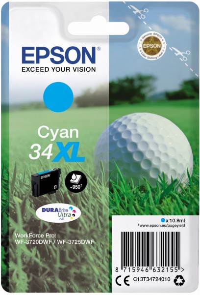 34XL DURABrite Ultra Tintenpatrone cyan