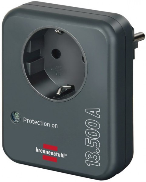 Blitzschutz Steckdosenadapter anthrazit