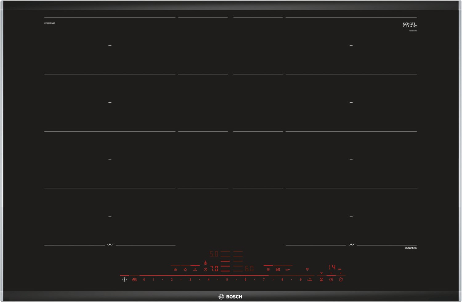 Image of PXY875DW4E Autark-Induktionskochfeld alu