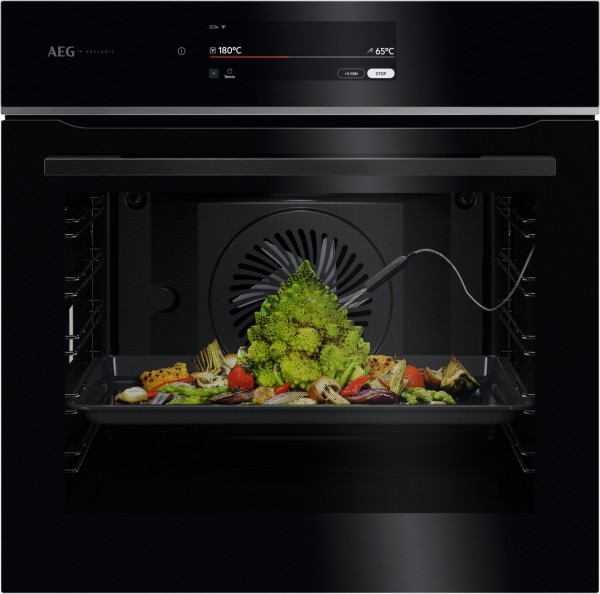 TT9PB83FAB Einbaubackofen schwarz, 71 l, Pizza-Stufe, Dörren, schnelles Vorheizen, Heißluftgrill, Hefeteig-Gärstufe, Brotback-Stufe, WLAN