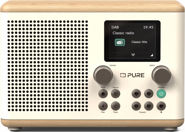 Classic H4 DAB Radioempfänger cotton white/oak