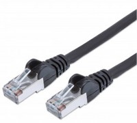 Patchkabel mit Cat7-Rohkabel S/FTP schwarz (1m)
