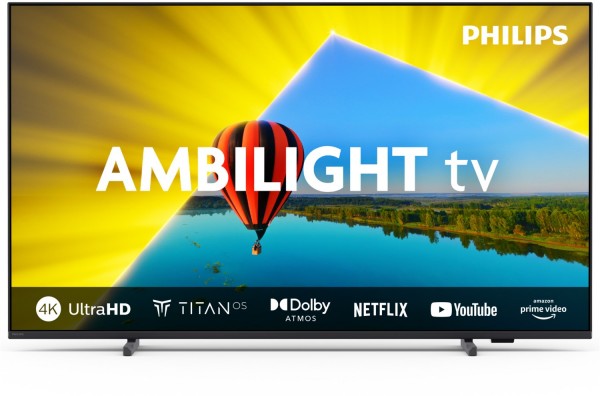 65PUS8079/12 164 cm (65") LCD-TV mit LED-Technik mattschwarz, 4K Ultra HD, Smart-TV, DVB-T2/DVB-C/DVB-S2, Sprachsteuerung