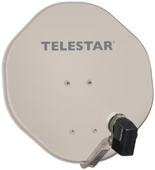 ASTRA-DIGITAL Twin-LNB/45Ø Satelliten-Reflektor beige