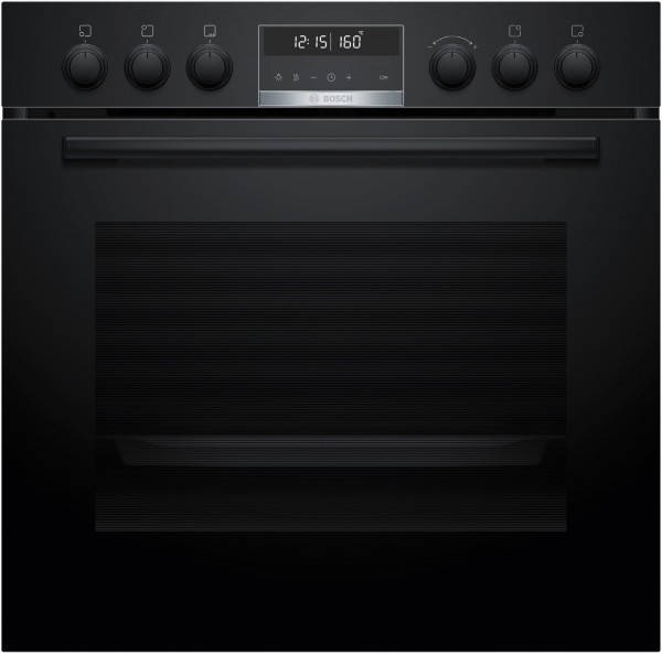 HEG578BB4 Einbau Elektro-Herd schwarz, 71 l, Pizza-Stufe, schnelles Vorheizen, 59,4 cm breit, A+, Serie 6