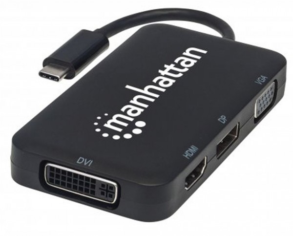 USB-C 4-in-1 Audio/Video-Konverter schwarz