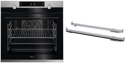 BPF535BMB2 Einbaubackofen BPE53506BM + TR2LFV edelstahl/cleansteel, 72 l, Pizza-Stufe, schnelles Vorheizen, Heißluftgrill