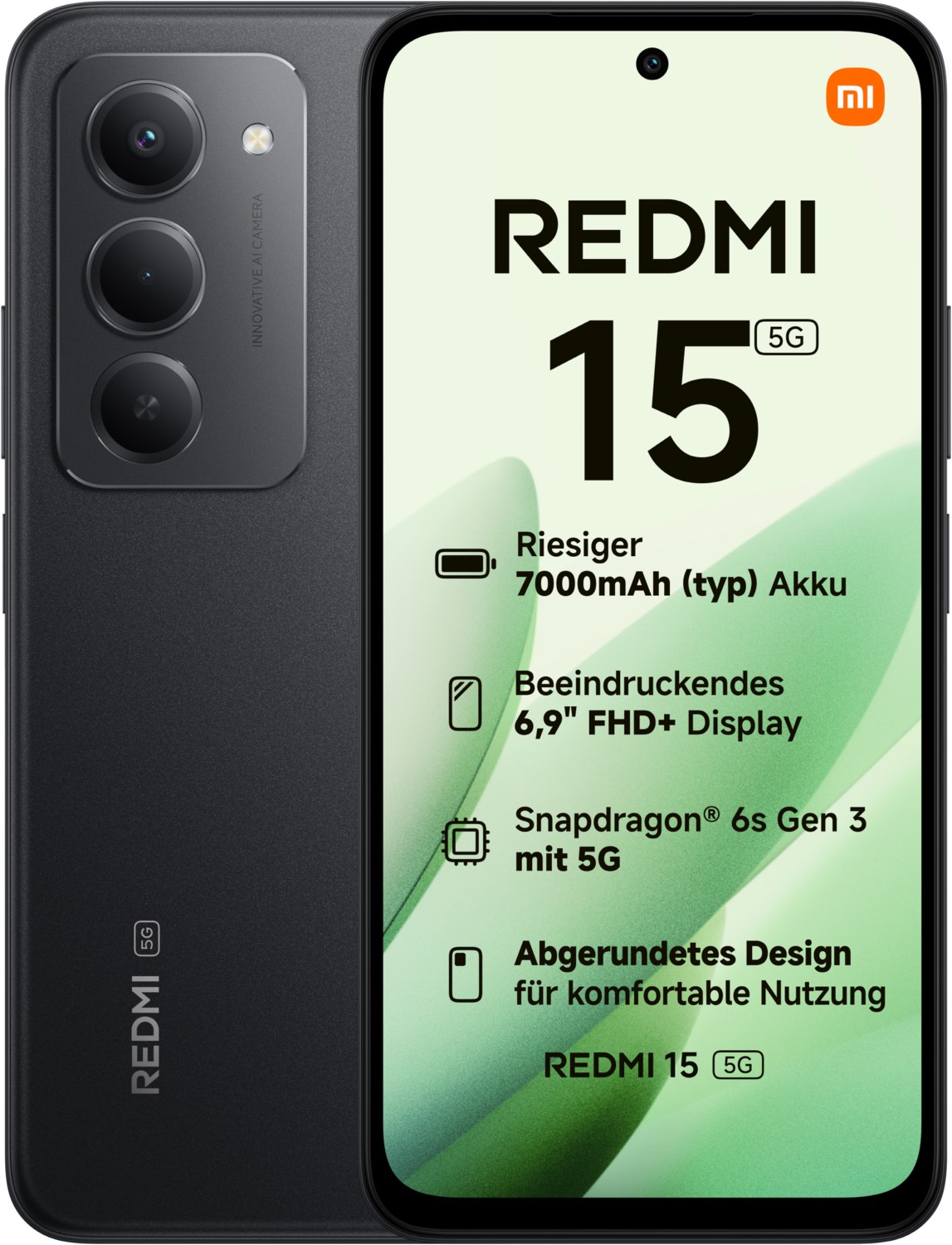 Image of Redmi 15 5G (4GB+128GB) Smartphone midnight black