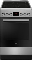 SHC 903 001 E Elektroherd mit Glaskeramikfeld edelstahl, 65 l, schnelles Vorheizen, 50 cm breit, A, 4 Kochzonen