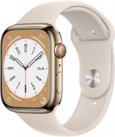 Watch Series 8 (45mm) GPS+4G Edelstahl mit Sportarmband gold/polarstern