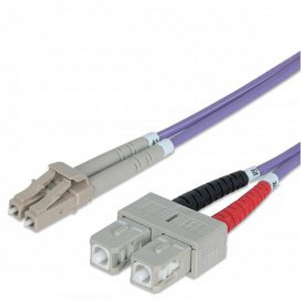 LWL LC > SC OM4 Anschlusskabel (1 m) lila Multimode