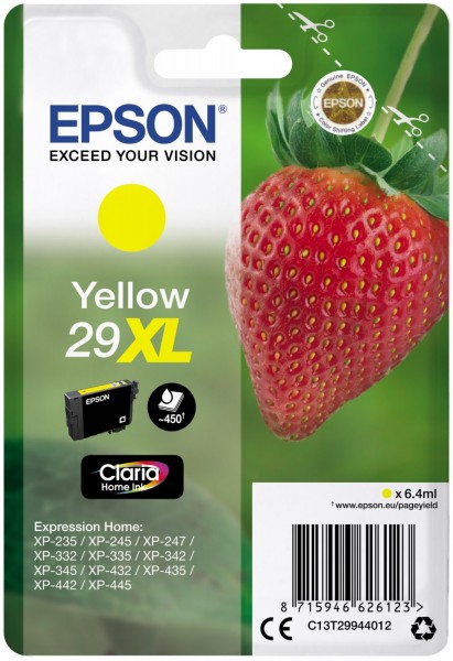29XL Claria Home Tintenpatrone gelb