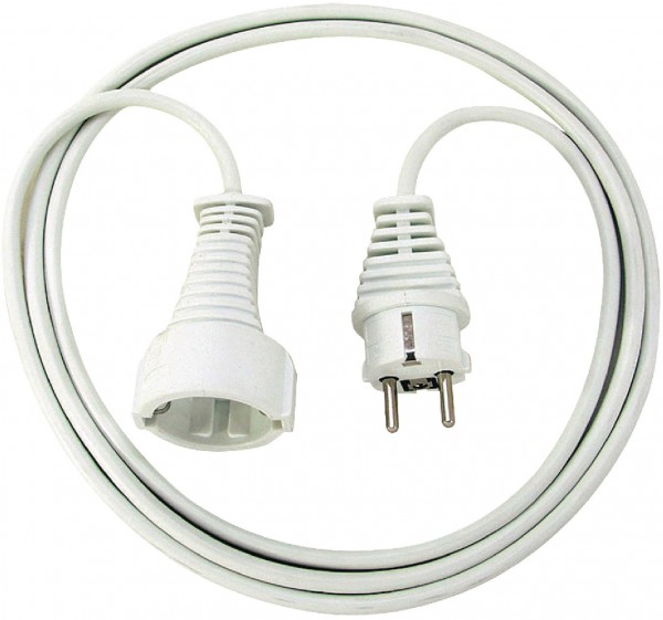 Schuko-Verlängerungskabe (2m) weiß